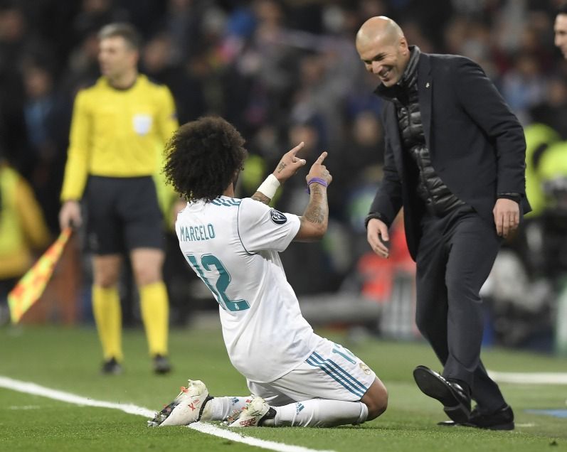 Zidane és Marcelo / Fotó: Origo/AFP