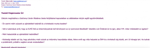 Ezeket a kérdéseket tettük fel polgármester úrnak, amiről azt állítja, nem küldtük el neki...