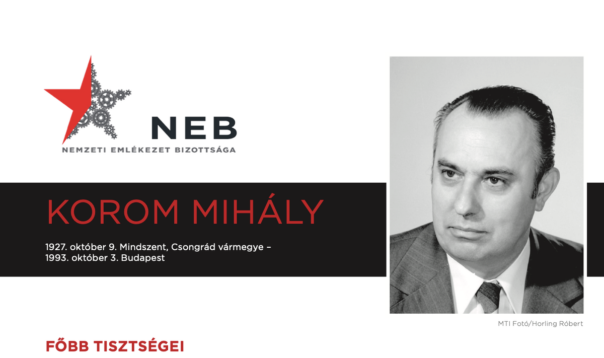 Korom Mihály adatlapja a NEB.hu-n