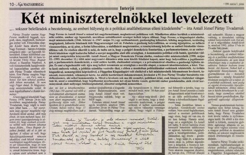 Interjúm Pártay Tivadarral / Forrás: Napi Mao, Arcanum