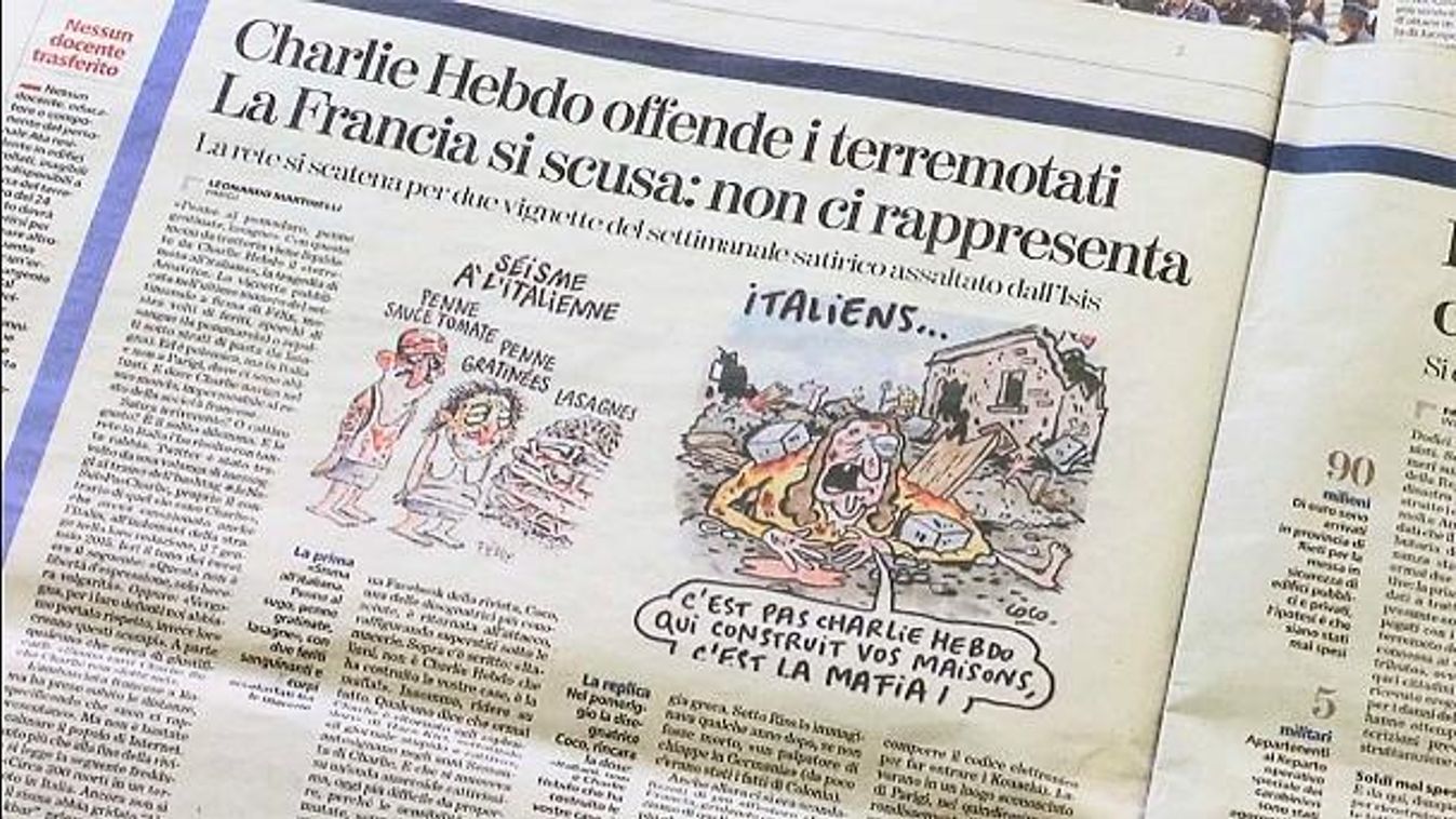 Nagyon durva tréfa a Charlie Hebdo karikatúrája az olasz földrengésről
