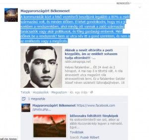 Antiszemita bejegyzés a