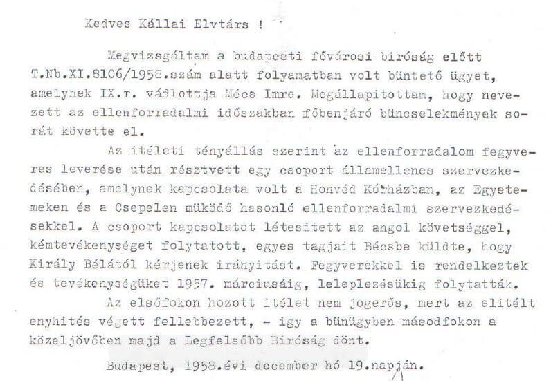 Nezvál elvtárs válasza / Forrás: Hamvas Intézet