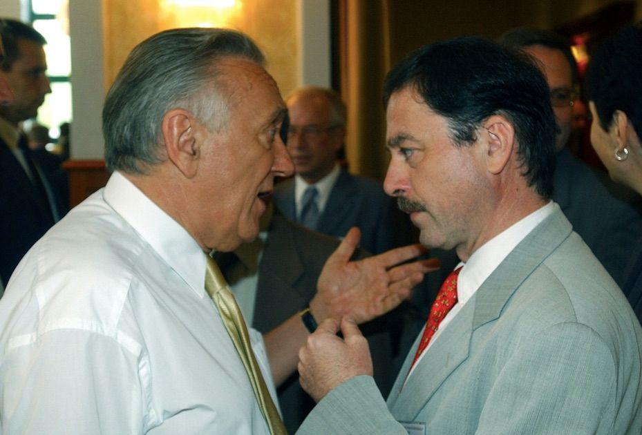 Mentorával, Kovács Lászlóval már a kétezres években / Fotó: MTI