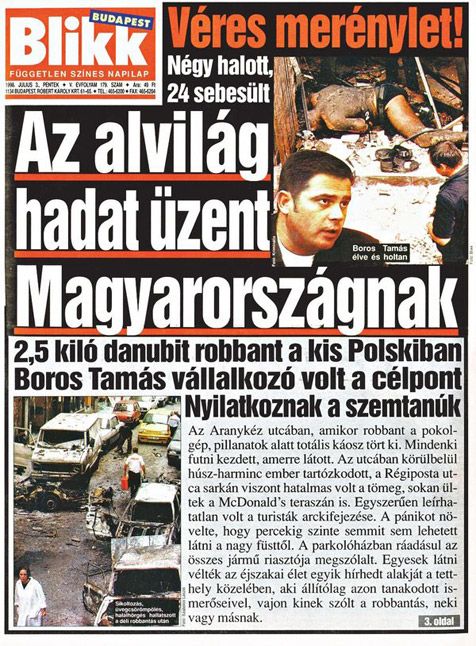Korabeli címlap az Aranykéz utcai merényletről Fotó: Blikk