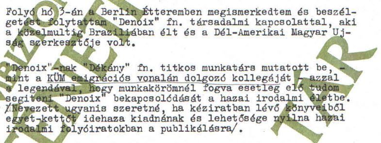 Találka a Berlin étteremben / Forrás: ÁBTL