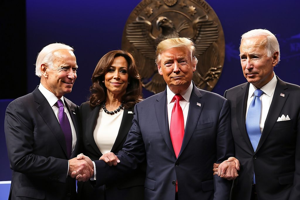Trump, Putyin, Kamala, Biden, Hszi Csin-ping