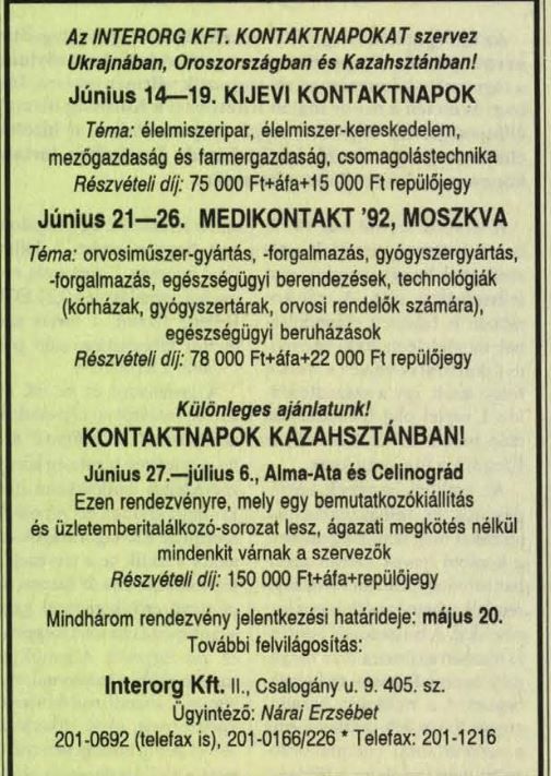 Interorg kontaktnapok / Forrás: Világgazdaság/Arcanum.hu