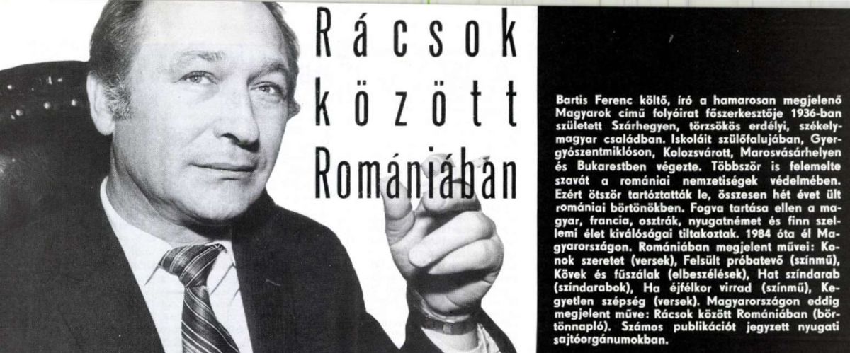 Bartis Ferenc könyvének reklámja a Magyar Ifjúságban / Forrás: Arcanum.hu