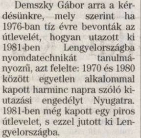 Napi Magyarország, 1999 / Forrás: Arcanum.hu