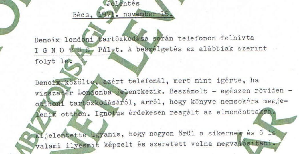 Ignotus Pál végig barátjának hitte Kutasi Kovácsot / Forrás: ÁBTL