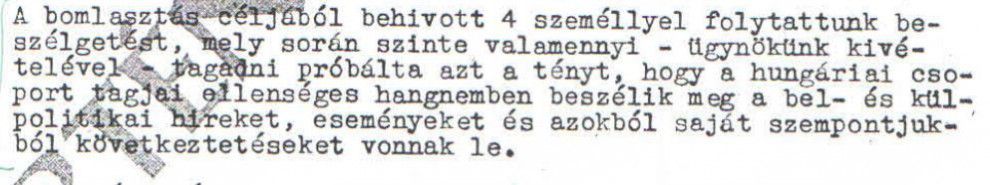 Levonták a megfelelő következtetéseket / Az ABTL iratának másolata a Hamvas Intézet archívumából