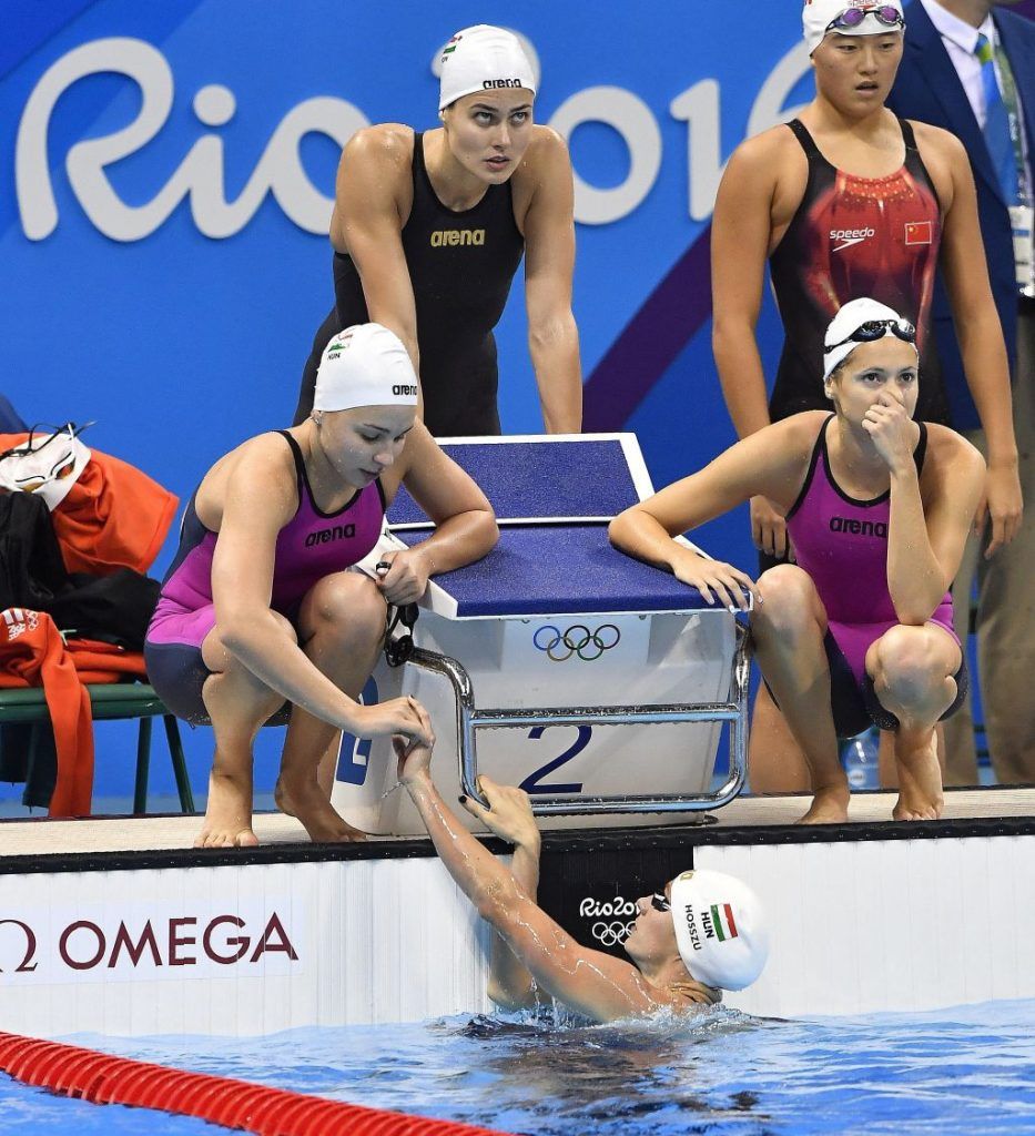 Hatodik a Jakabos Zsuzsanna, Késely Ajna, Kapás Boglárka, Hosszú Katinka összetételű 4x200 m női gyorsváltónk (kép: MTI / Czeglédi Zsolt)