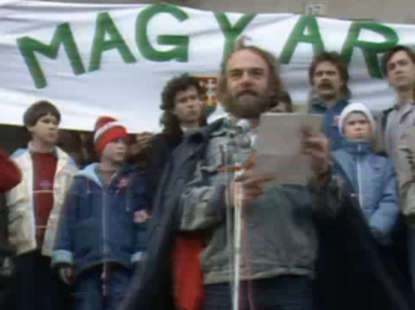 Csengey Dénes beszéde 1989. március 15-én / Fotó: Fortepan.hu