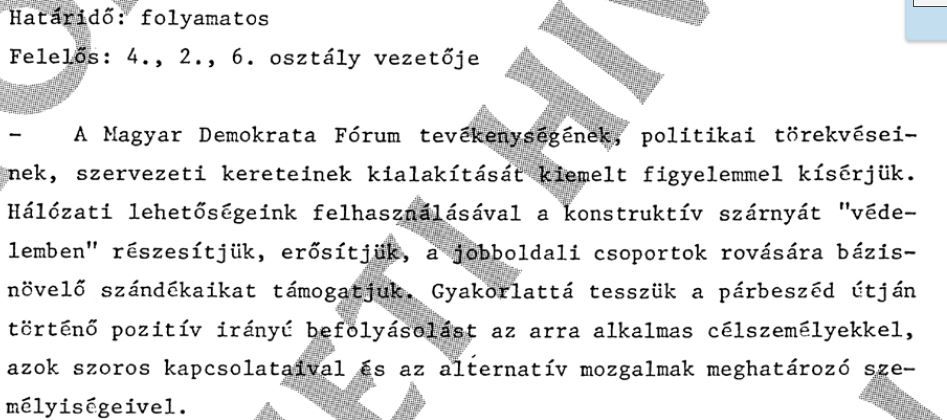 Belülről bomlasztották az MDF-et / Forrás: ÁBTL, Hamvas Intézet