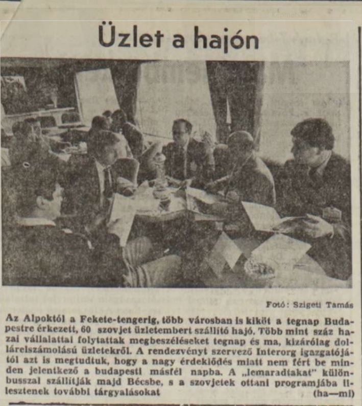 Üzlet a hajón / Forrás: Magyar Hírlap/Arcanum.hu