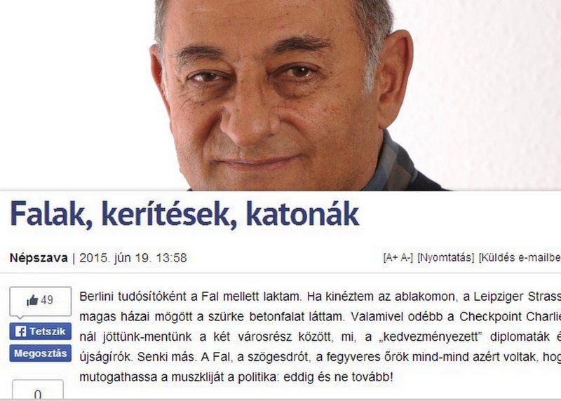 Somfai Péter a Fal ellen! Már berlini tudósításként is a demokráciát védte / Montázs: PS