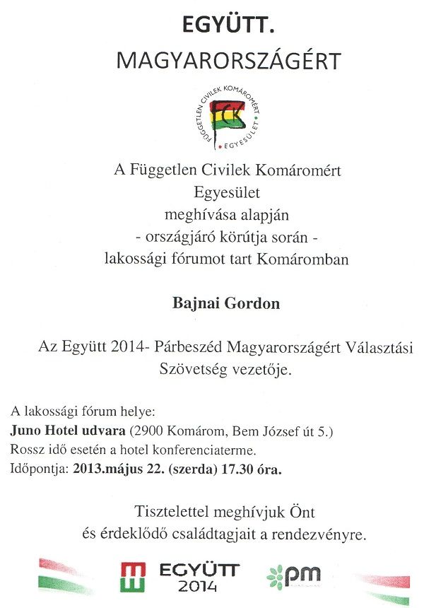 E14 meghívója Komáromban1