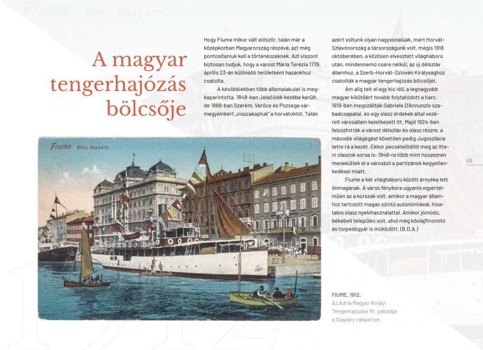 Fiume, mint a magyar tengerhajózás bölcsője, a kötetben. Forrás: Elrabolt Hungária