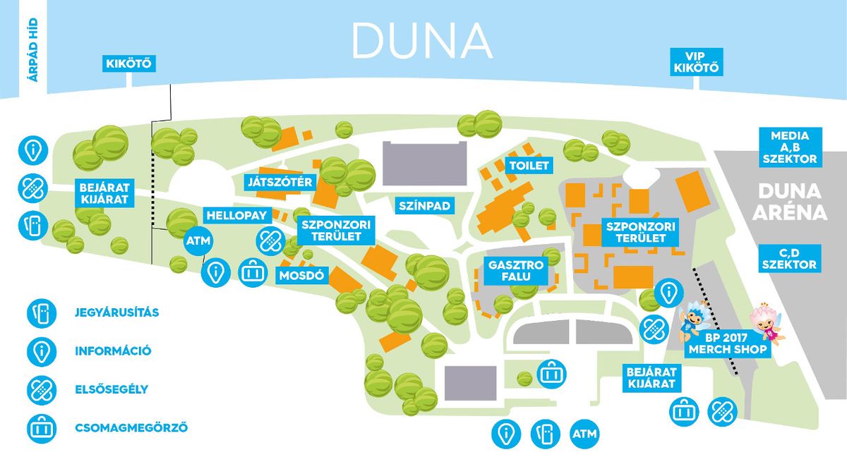 Térkép a Duna Aréna zónájáról / Forrás: FINABudapest2017/Facebook