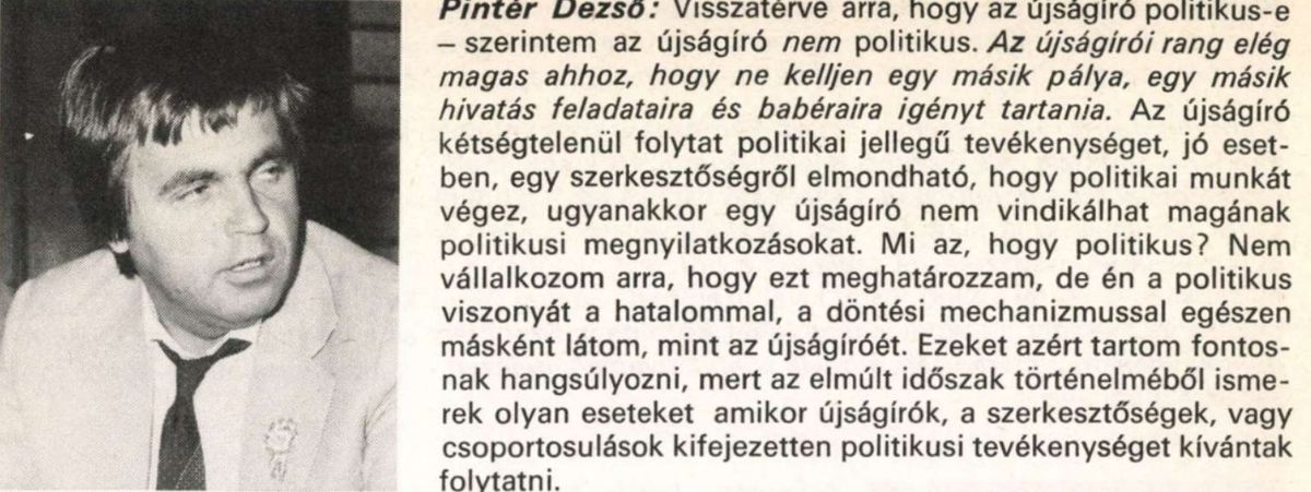 Pintér elvtárs a Párt újságíróinak beszélgetésén / Forrás: Magyar Sajtó, Arcanum.hu