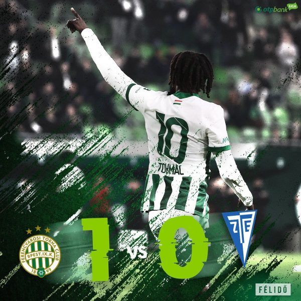 Tokmac szép gólja jelentette a félidei Fradi-előnyt. Fotó: a Ferencvárosi Torna Club hivatalos Facebook-oldala