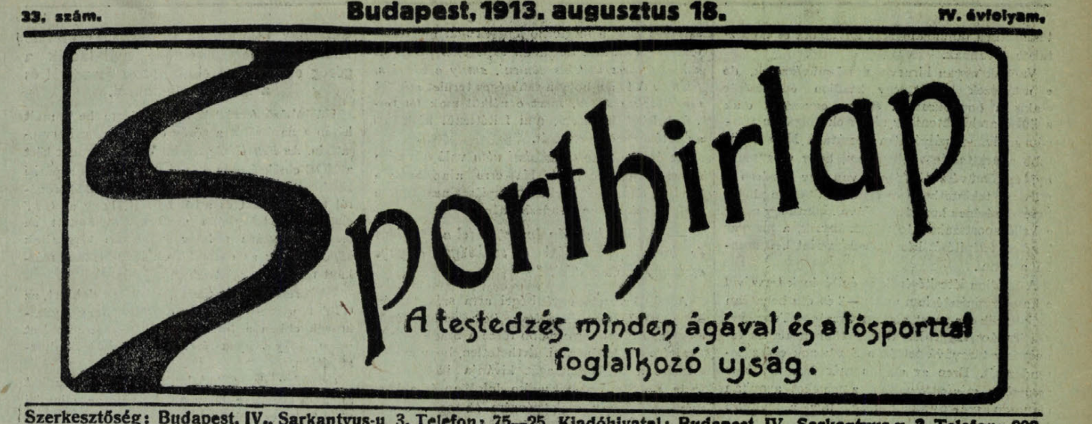 Sporthirlap / Forrás: Arcanum.hu