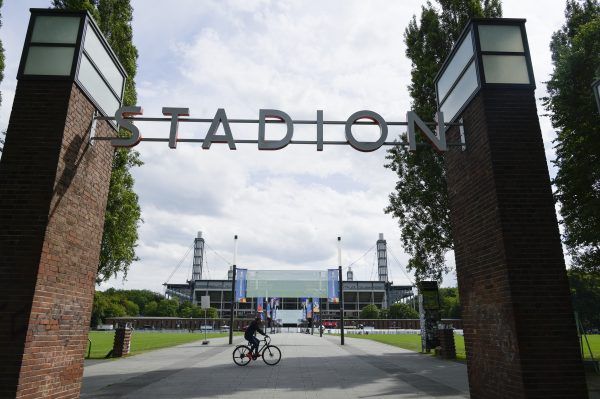 A kölni RheinEnergie Stadion, az 1. FC Köln otthona, 2024. június 13-án. Itt rendezik meg a labdarúgó Európa-bajnokság A csoportjának első fordulójában a Magyarország-Svájc mérkőzést június 15-én.<br />Fotó: MTI/Koszticsák Szilárd