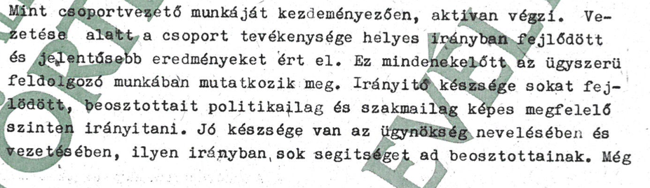Remek jellemzés / Forrás: ÁBTL