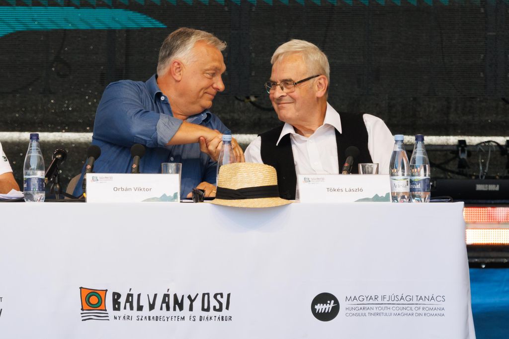 20250726 -- Tusványos,, Orbán Viktor, Tőkés László // fotó: Hatlaczki Balázs