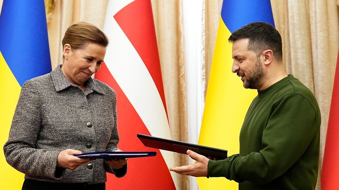 A dán miniszterelnök és az ukrán elnök megállapodása. MTI/EPA/Ritzau/Mads Claus Rasmussen