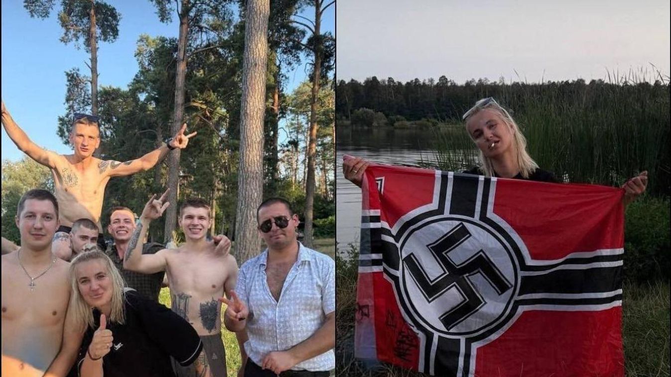 Ukrajnai bírósági alkalmazott pihen barátai körében. Fotó: X

Ukrajna, náci, szimbólum, wolfsangel