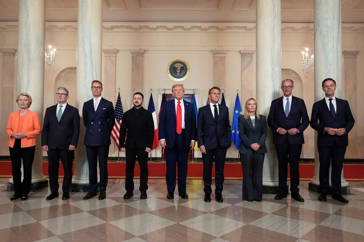 Trump, VON DER LEYEN, Ursula; ZELENSZKIJ, Volodimir; MELONI, Giorgia; RUTTE, Mark; MACRON, Emmanuel; TRUMP, Donald; MERZ, Friedrich; STUBB, Alexander; STARMER, Keir