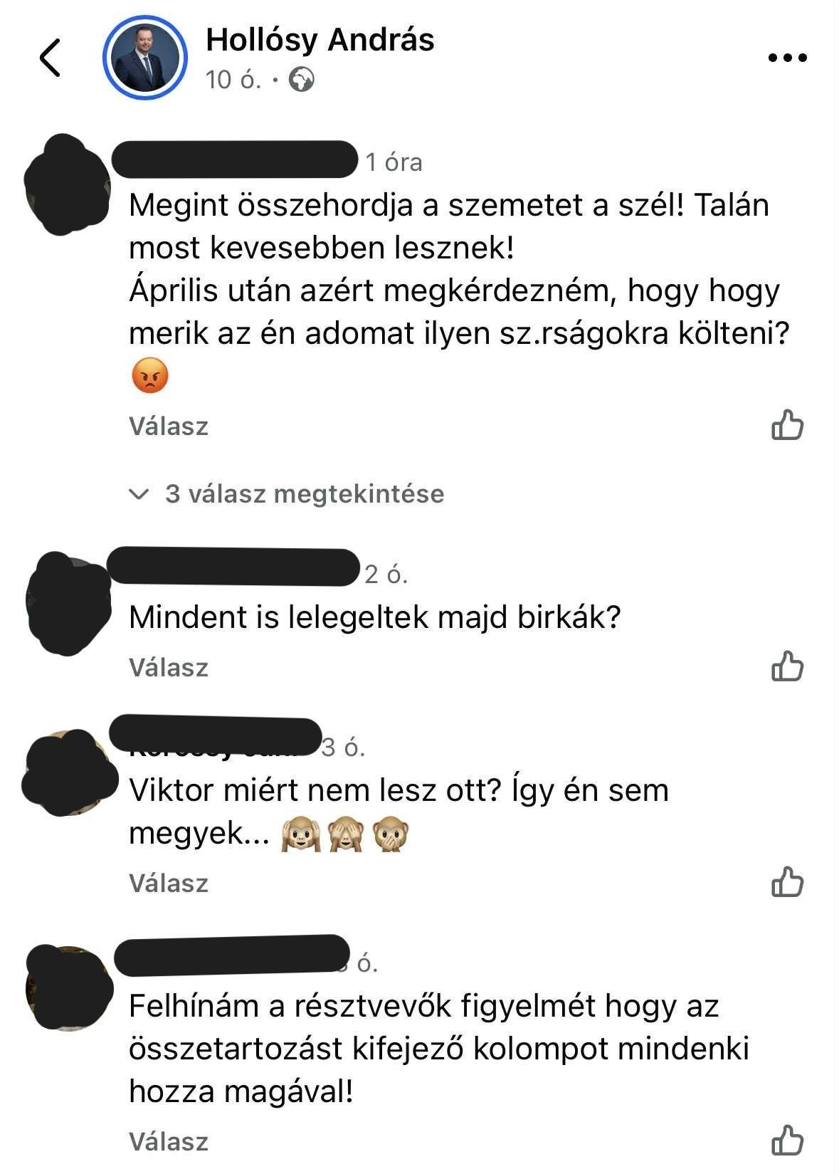 Békemenet, tiszás kommentelők