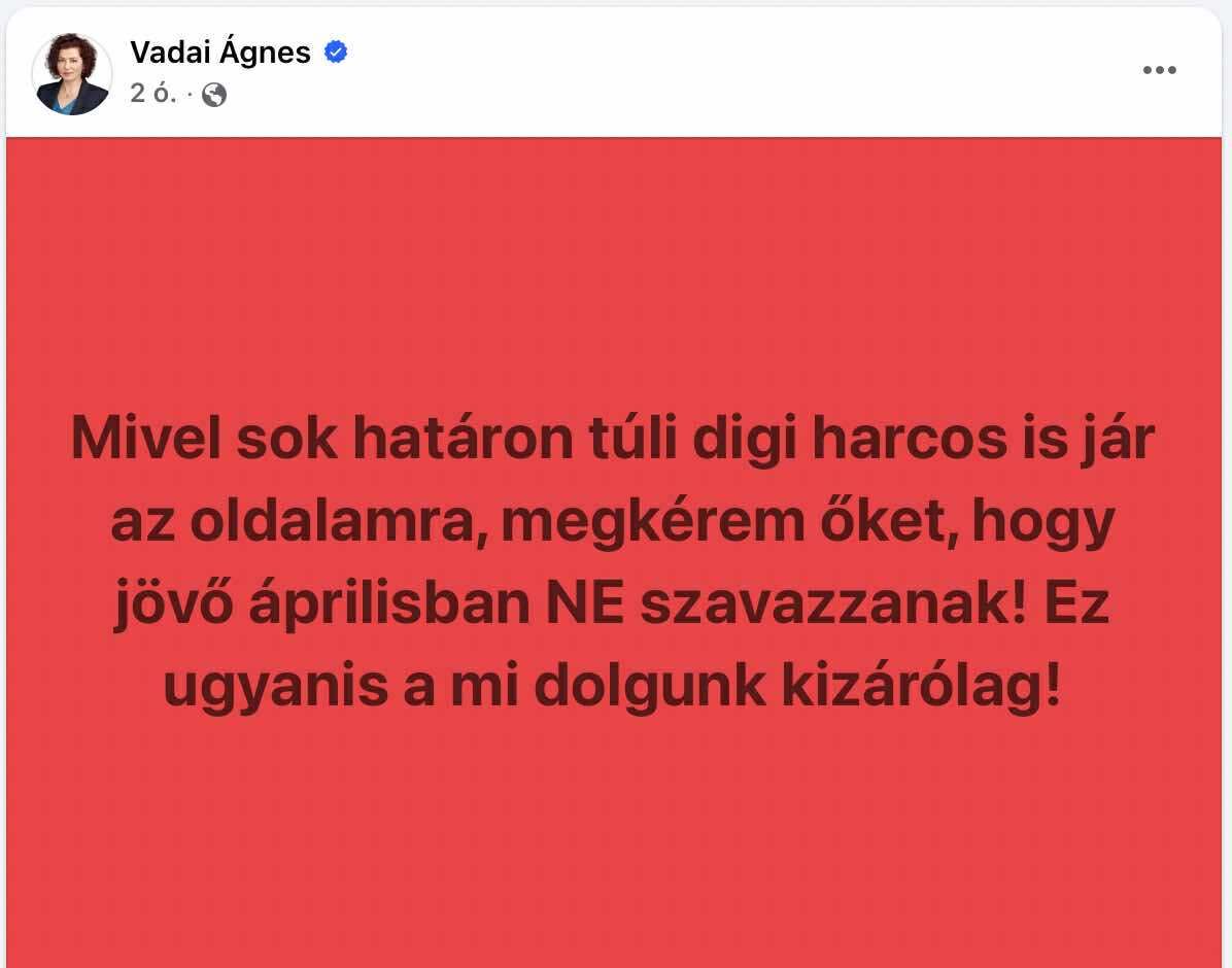 Vadai meg akarja mondani, hogy ki szavazhat