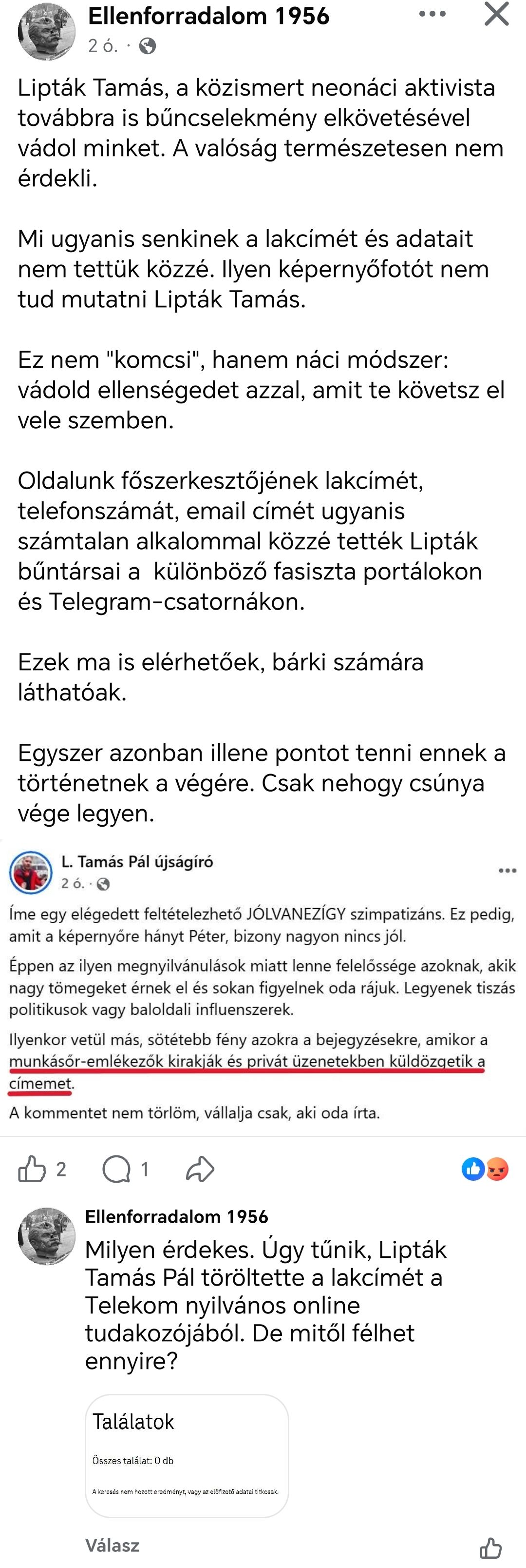 antifa, Ellenforradalom 1956, Lipták Tamás