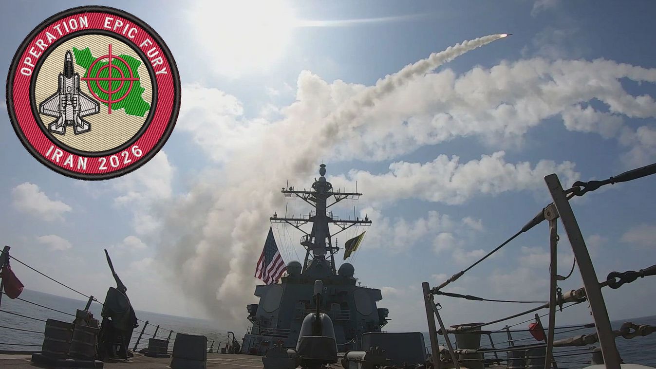Epic Fury hadművelet, Irán, háború, haditengerészet. Fotó: PS-montázs/U.S. Central Command 