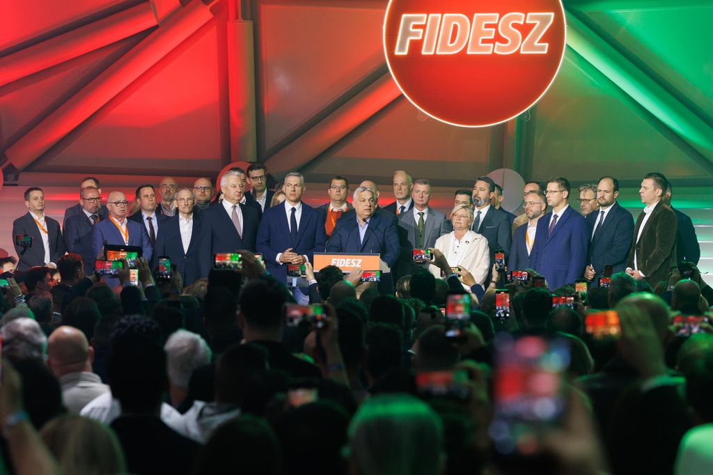 20260412 -- Orbán Viktor beszéde a Fidesz választási eredményváróján a Bálnában. // fotó: Hatlaczki Balázs