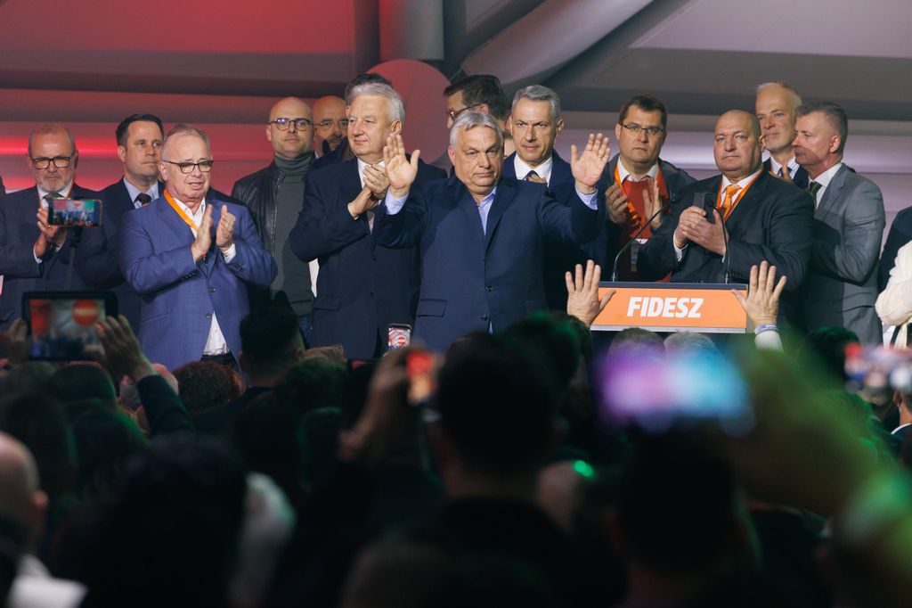 20260412 -- Orbán Viktor beszéde a Fidesz választási eredményváróján a Bálnában. // fotó: Hatlaczki Balázs