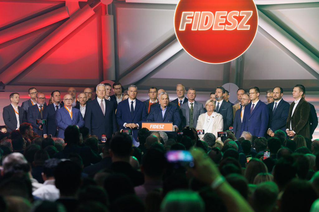 20260412 -- Orbán Viktor beszéde a Fidesz választási eredményváróján a Bálnában. // fotó: Hatlaczki Balázs