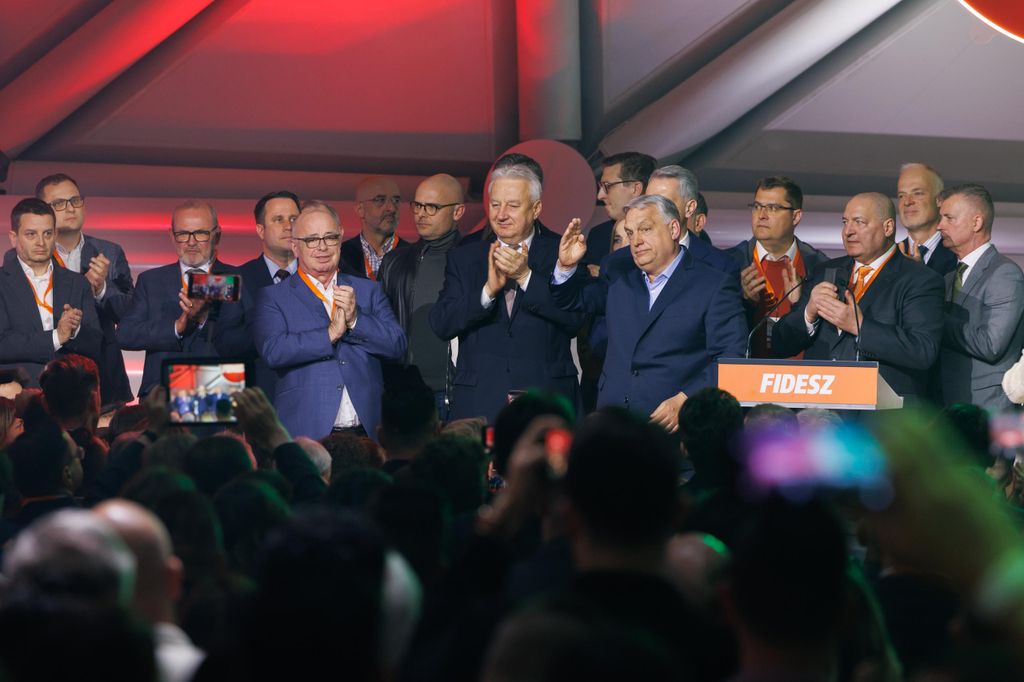 20260412 -- Orbán Viktor beszéde a Fidesz választási eredményváróján a Bálnában. // fotó: Hatlaczki Balázs