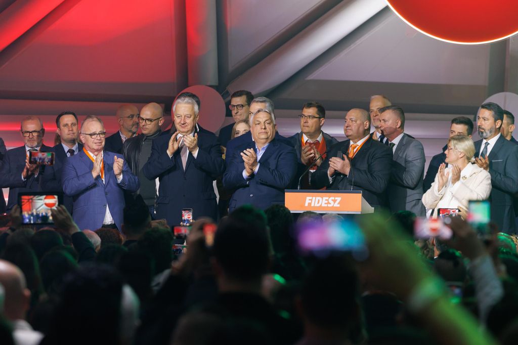20260412 -- Orbán Viktor beszéde a Fidesz választási eredményváróján a Bálnában. // fotó: Hatlaczki Balázs