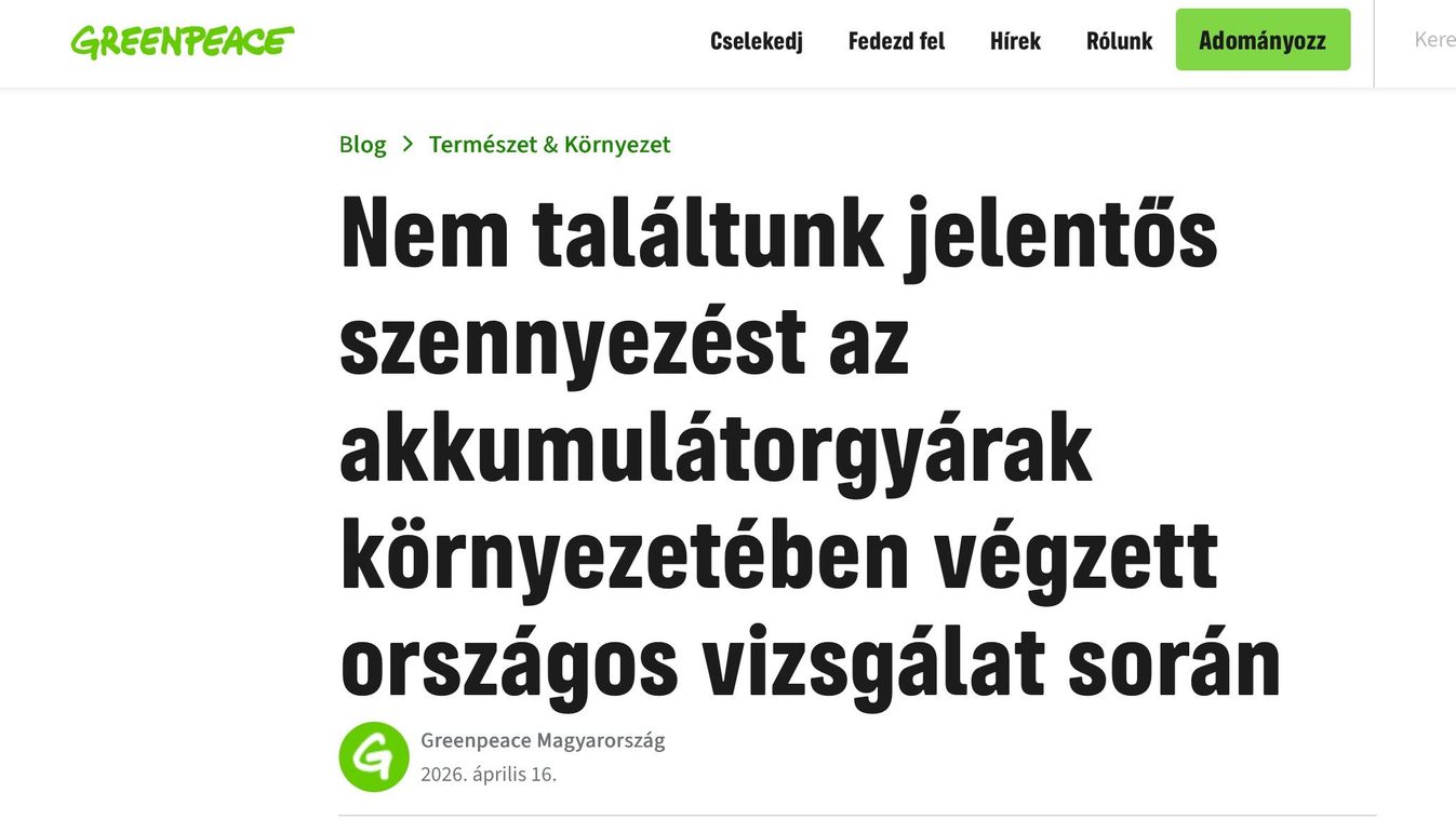 Mégsem mérgeznek az akkugyárak! – Te megbízol a Greenpeac