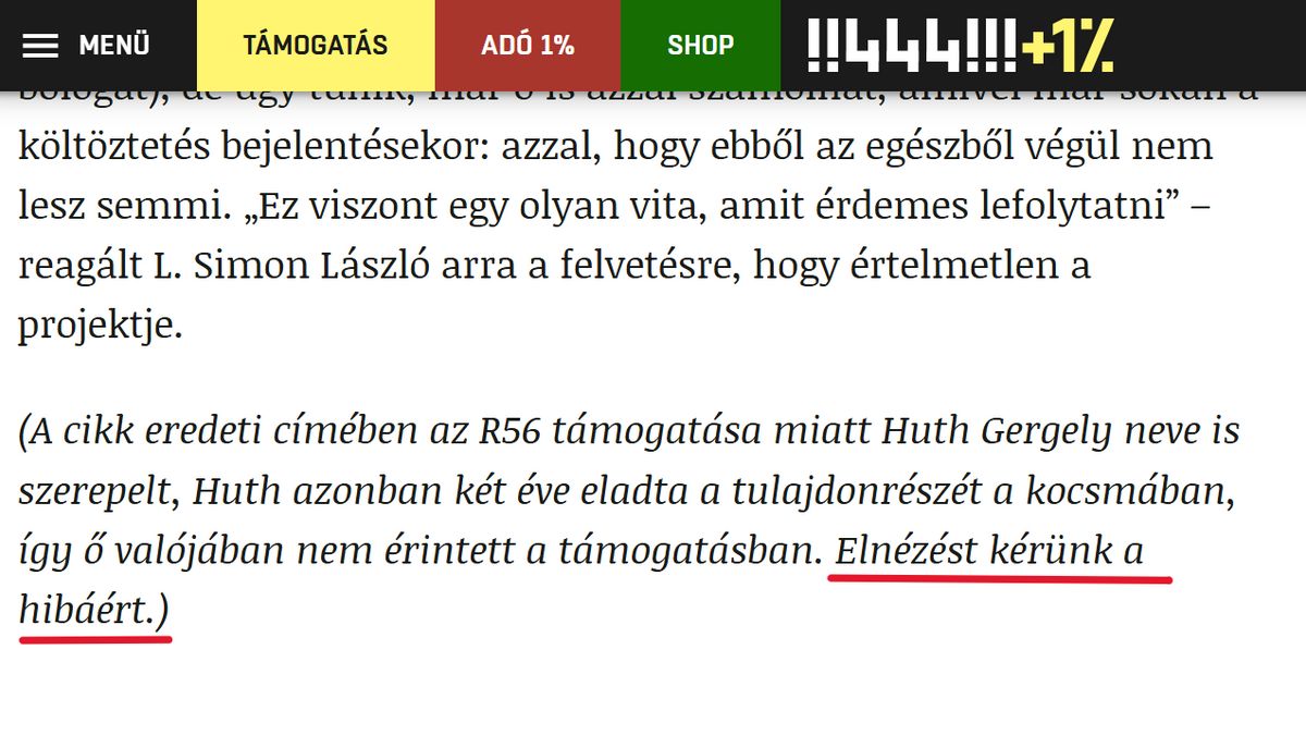 Bocsánatot kért a 444 Huth Gergelytől, amiért belekeverték az NKA-botrányba