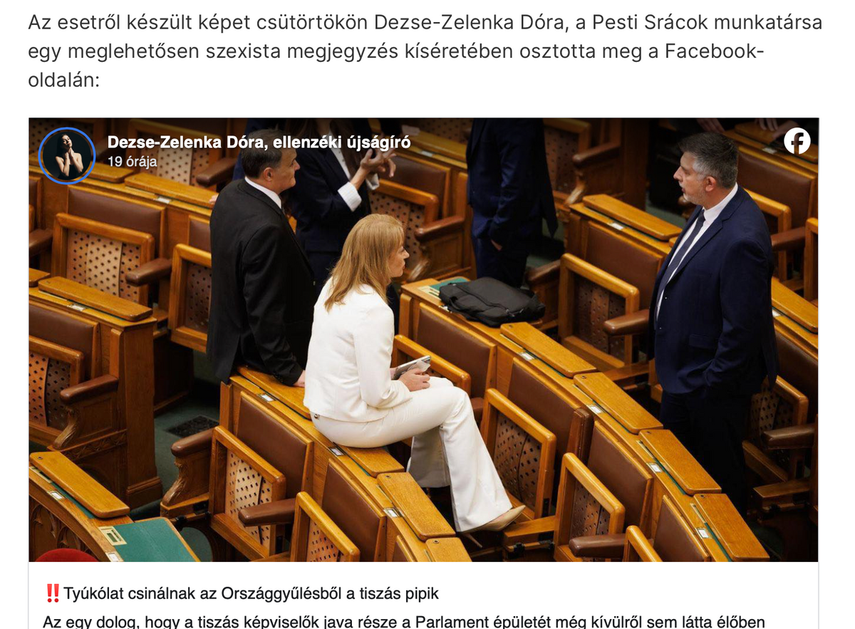 Az már az Új Világ, ahol egy nőt vádol szexizmussal a “fehérférfi” kormánypropagandista?