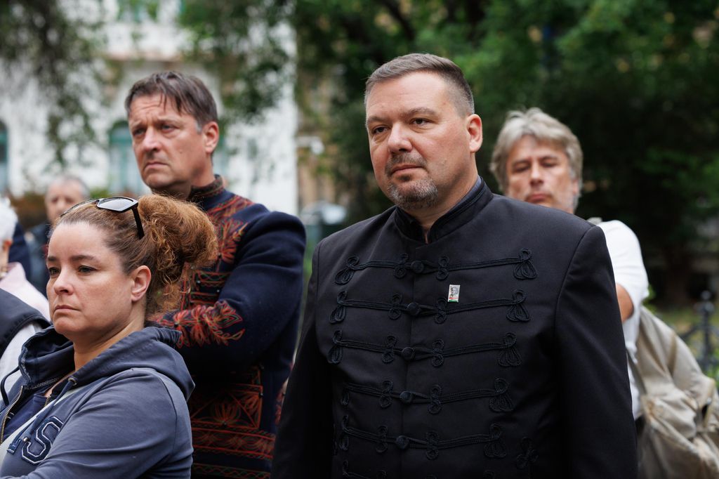 20260515 -- Csurka István emléktáblájának avatása a Hazatérés Templománál. Huth Gergely // fotó: Hatlaczki Balázs